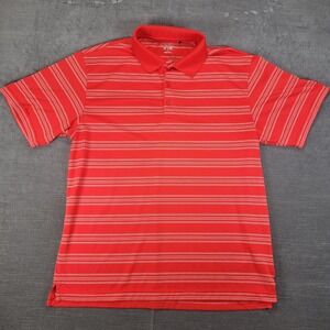 Snake‎ Eyes Dry-18 Mens Large Polo Shirt Red Striped Golf Athletic